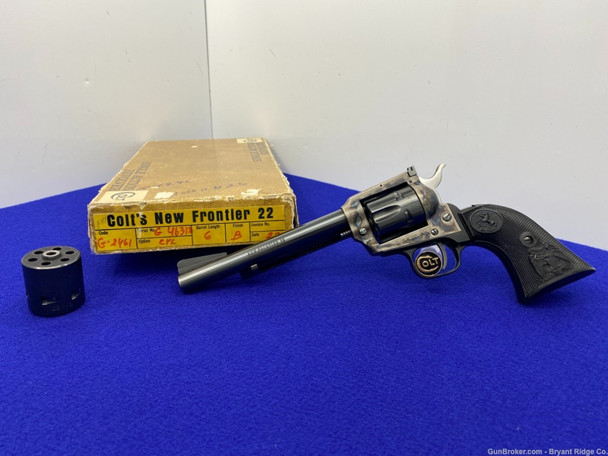 1972 Colt New Frontier .22 LR Blue 6" *STUNNING CASE HARDENED RECEIVER*