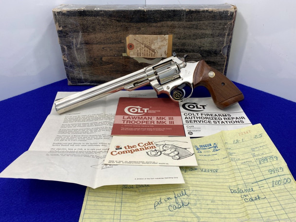 1980 Colt Trooper MKIII .22 Mag Rimfire Nickel 8" *ULTRA RARE MODEL*