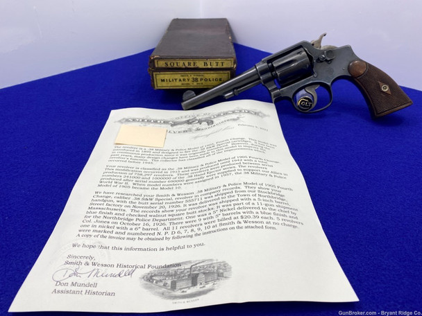 1926 Smith Wesson Pre-10 .38 S&W Spl Blue 5" *VERY RARE N.P.D. STAMPED REV*