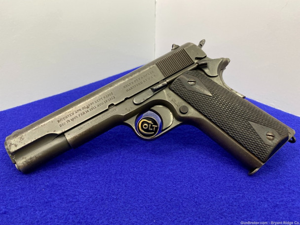 1918 Colt 1911 US Army .45 Blue *AWESOME EARLY COLT MODEL OF 1911*