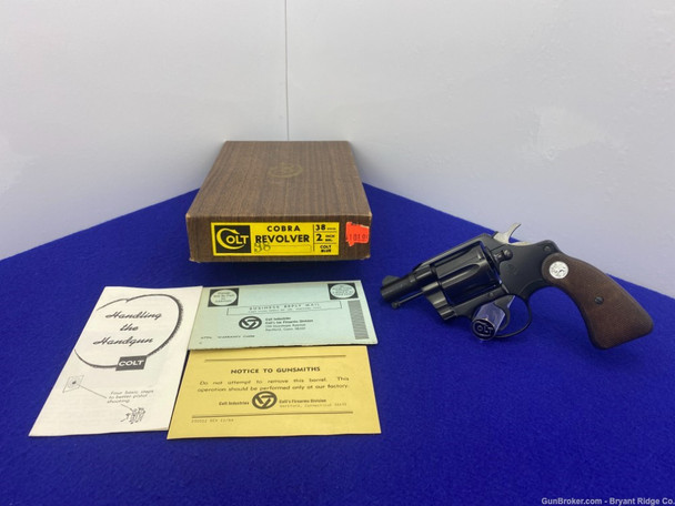 1968 Colt Cobra .38 Special Blue 2" *ABSOLUTELY GORGEOUS FIRST ISSUE MODEL*