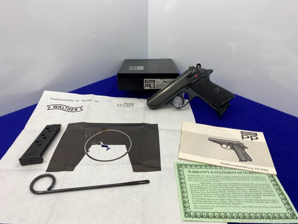 1974 Walther PPK/S .380 Auto Blued *STUNNING WALTHER GERMAN MADE PISTOL*