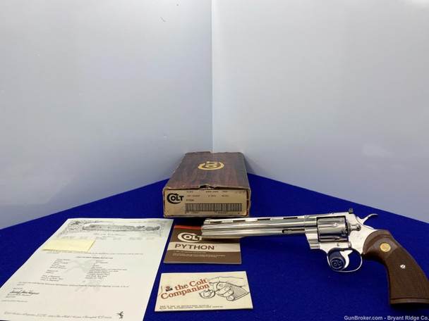 1985 Colt Python .357mag 8" *SCARCE & DESIRABLE GORGEOUS NICKEL MODEL*