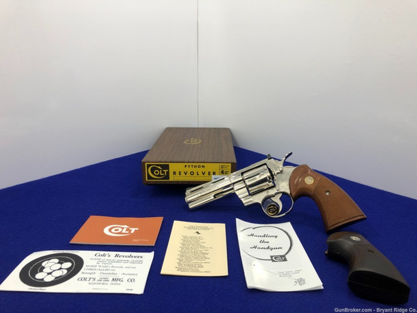 1973 Colt Python .357 Mag 4" *DESIRABLE & SCARCE NICKEL FINISH MODEL* 