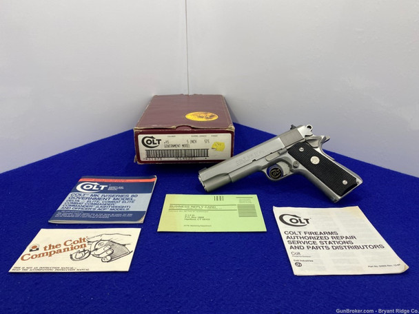 1989 Colt Government .45 ACP Stainless Steel 5" *GORGEOUS GOVERNMENT MODEL*