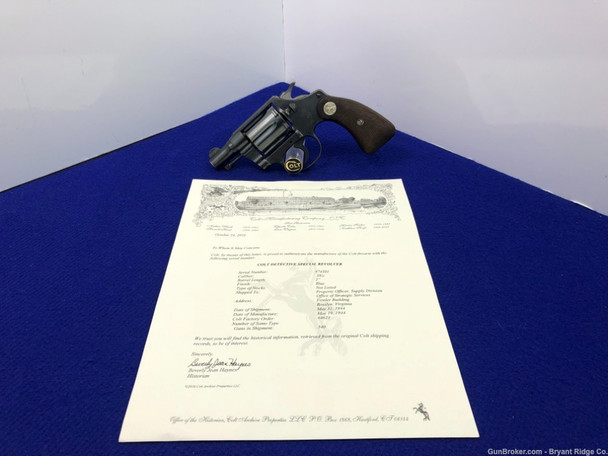 1944 Colt Detective .38 Sp Blue 2" *INCREDIBLY RARE WWII O.S.S. EXAMPLE* 1944 Colt Detective .38 Sp Blue 2" *INCREDIBLY RARE WWII O.S.S. EXAMPLE*