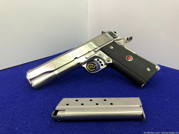 1992 Colt Delta Elite 10mm 5" *ABSOLUTELY GORGEOUS BRIGHT STAINLESS FINISH*