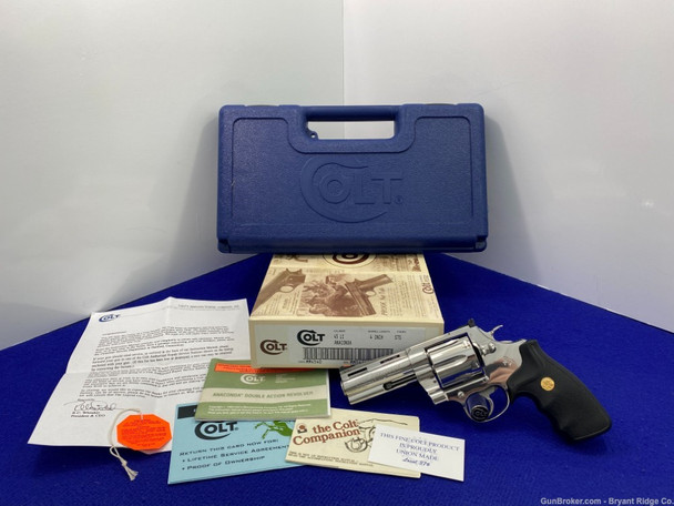 1994 Colt Anaconda .45Colt RARE 4" Model -Breathtaking Bright Stainless-