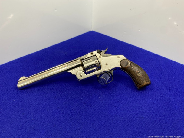 Smith & Wesson Model 3 .44 Russian 6.5" Nickel *AWESOME ANTIQUE*