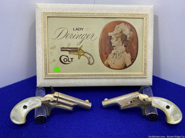 Colt Lady Derringer Cased Set .22 Short Gold 2.5" *CONSECUTIVE SERIAL SET* 