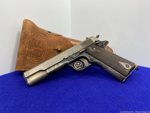 1918 Colt 1911 US Army .45 ACP Blue 5" *ICONIC WWI 1911* Superb Find