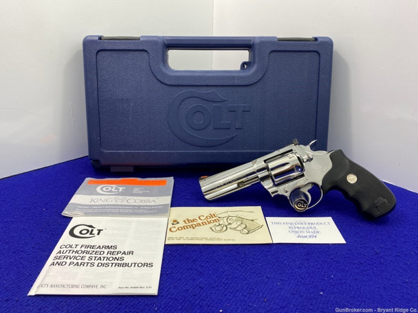 1998 Colt King Cobra .357 Mag Stainless 4" *BREATHTAKING BRIGHT STAINLESS*