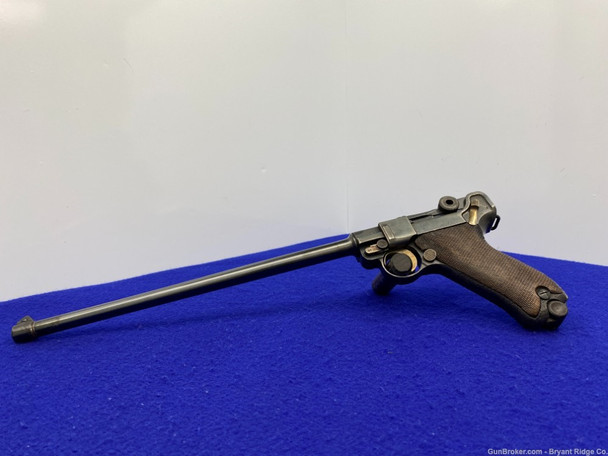 Erfurt P.08 Luger 9mm Blue *VERY SCARCE 12" LONG BARREL LUGER* Incredible
