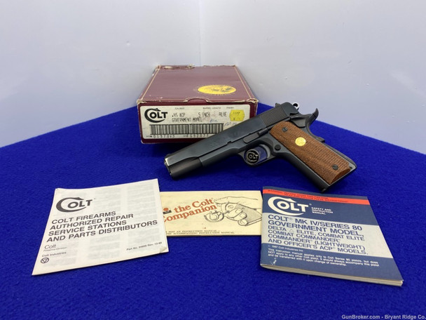 1989 Colt Government .45acp 5" *LEGENDARY MKIV SERIES 80 EXAMPLE* Mint
