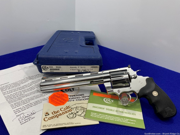 1996 Colt Anaconda .44 *DESIRABLE 8" BARREL* Breathtaking Bright Stainless