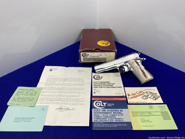 1989 Colt Government MKIV .45acp *BREATHTAKING BRIGHT STAINLESS*
