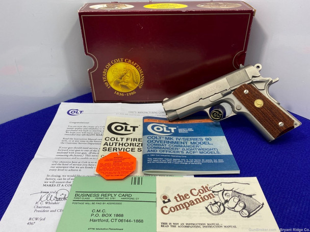 1985 Colt Officer's ACP .45acp *ULTRA RARE SATIN NICKEL* 1 year Production
