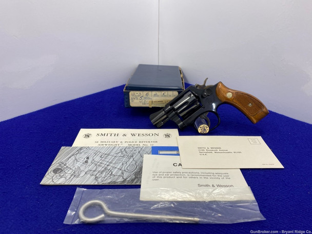 1977 SMITH WESSON 12-3 .38 Spl. BLUE 2" *CLASSIC S&W AIRWEIGHT REVOLVER*
