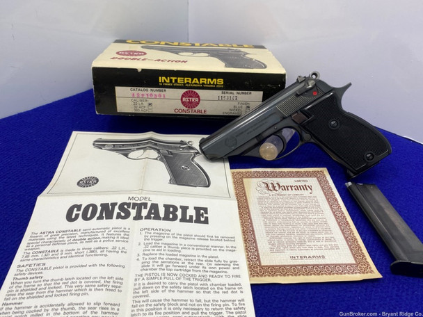 Astra Constable .22 LR Blue 3.5" *DESIGNED SIMILAR TO WALTHER MODEL PP*