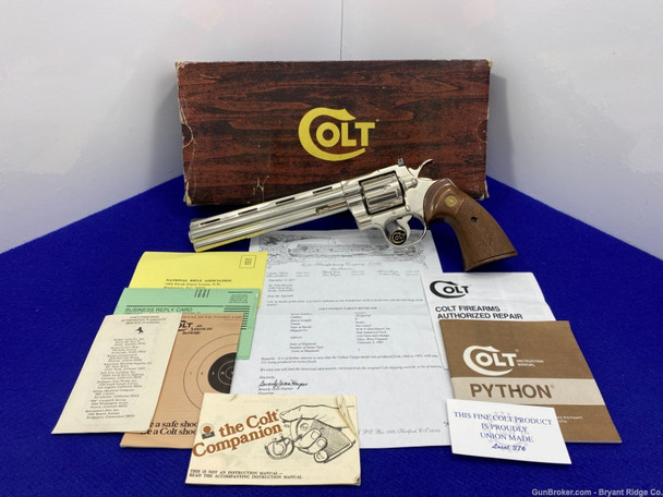 1981 Colt Python Target .38Spl 8" *RARE1 of 251 BRIGHT NICKEL FINISH* 