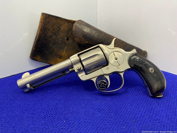 1900 Colt M1878 DA .45LC Nickel 4.75" *HISTORIC LATE PRODUCTION EXAMPLE*
