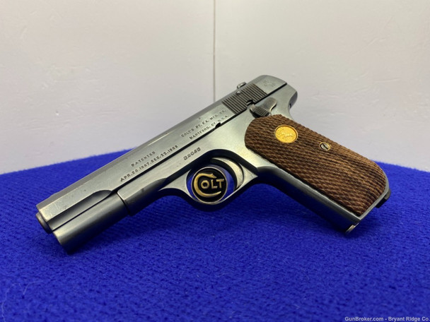 1917 Colt 1908 .380 ACP Blue 3 3/4" *AMAZING POCKET HAMMERLESS TYPE III*