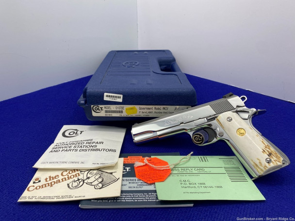 Colt Government MKIV .45acp 5" *BREATHTAKING BRIGHT STAINLESS* Gorgeous