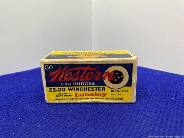 Vintage Winchester Western .25-20 Win 50 Rd *COLLECTIBLE AMMO*