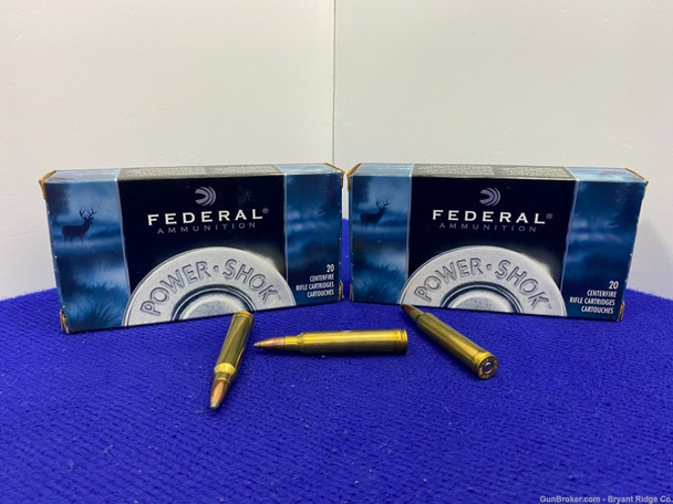 2 Boxes of Federal Power Shok 300WGS .300 Win Mag *SOLID POWER AMMO* 40 Rnd