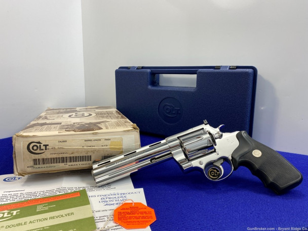1993 Colt Anaconda RARE 45colt *BREATHTAKING BRIGHT STAINLESS* Amazing MINT
