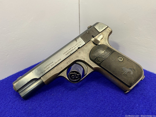 1921 Colt 1908 .380 ACP Blue 3 3/4" *AMAZING POCKET HAMMERLESS TYPE III*