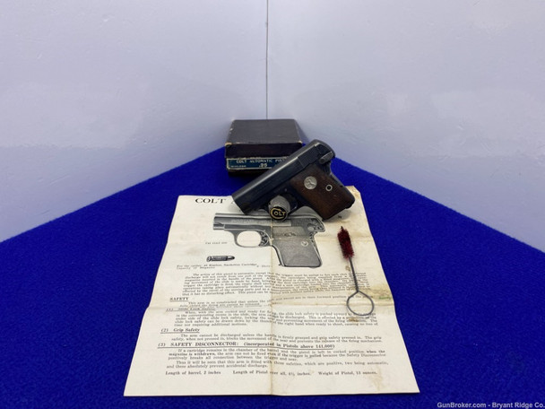 1927 Colt 1908 Vest Pocket .25 ACP Blue *SIMPLY BEAUTIFUL EXAMPLE W/ BOX*