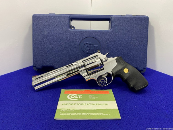 1998 Colt Anaconda .44 Mag 6" -BREATHTAKING BRIGHT STAINLESS- Stunning