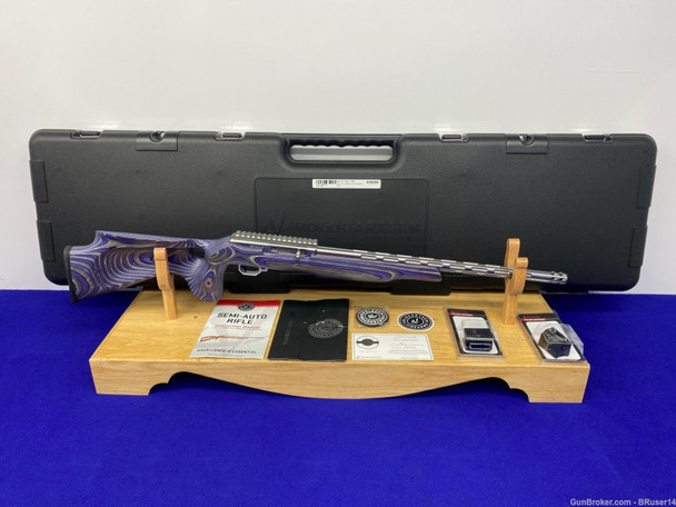 Volquartsen SS IF-5 .17HMR Stainless 18.5" *BEAUTIFUL BLUE THUMBHOLE STOCK*