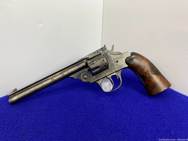 Iver Johnson .22 Super Shot Sealed Eight Blue 6" *ORIGINAL WOOD GRIPS*