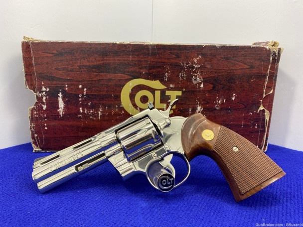1980 Colt Python .357 Mag 4" *BEAUTIFUL & DESIRABLE NICKEL FINISH*