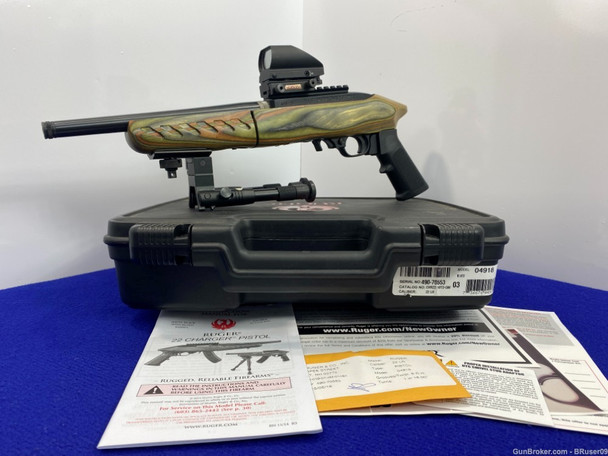 2018 Ruger 22 Charger Takedown .22LR Blk 10" *AMAZING LAMINATED WOOD STOCK*