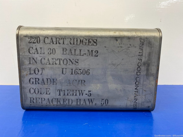 220-Round United States Military M-10 Spam Can *ORIGINAL SEALED EXAMPLE*
