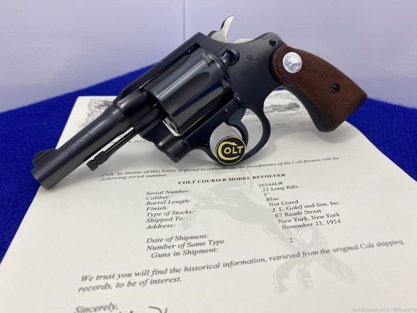 1954 Colt Courier .22 LR Blue 3" *ULTRA SCARCE - LIMITED ONE OF 3,053 MADE* 1954 Colt Courier .22 LR Blue 3" *ULTRA SCARCE - LIMITED ONE OF 3,053 MADE*