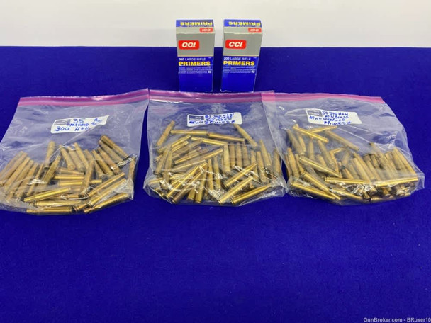 Approx 130 Pieces of .300 H&H Mag Brass *W/ 2,000 CCI LARGE RIFLE PRIMERS*