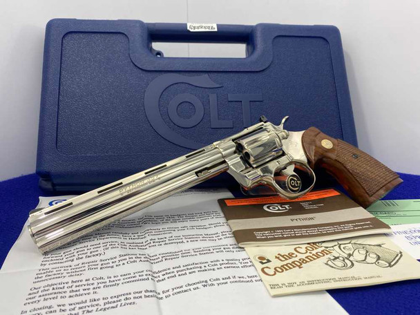 1981 Colt Python .357 Mag Nickel 8" -COLLECTIBLE SNAKE SERIES- Incredible
