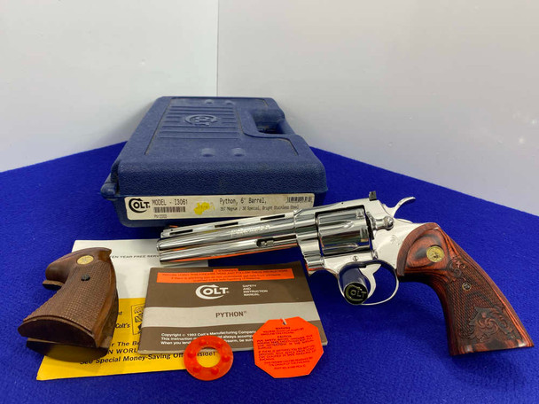 1996 Colt Python 357mag 6" *RARE FACTORY BRIGHT STAINLESS FINISH*