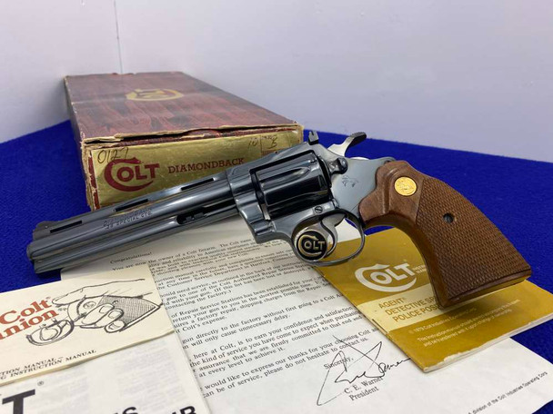 1981 Colt Diamondback .38 Spl Blue 6" *TIMELESS SNAKE SERIES*Stunning Piece