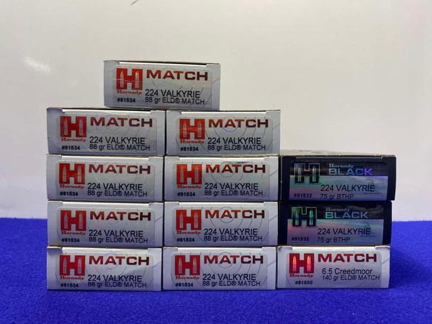 Hornady Match/Black - .224 Valkyrie / 6.5 CM *AWESOME RIFLE AMMO LOT* Hornady Match/Black - .224 Valkyrie / 6.5 CM *AWESOME RIFLE AMMO LOT*
