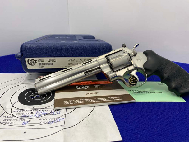 1997 Colt Python Elite .357 Stainless 6" -COVETED CUSTOM SHOP MODEL- Rare
FIRST YEAR PRODUCTION