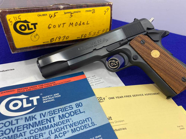 1985 Colt Government .45ACP Blue 5" *TIMELESS MKIV SERIES 80 MODEL*