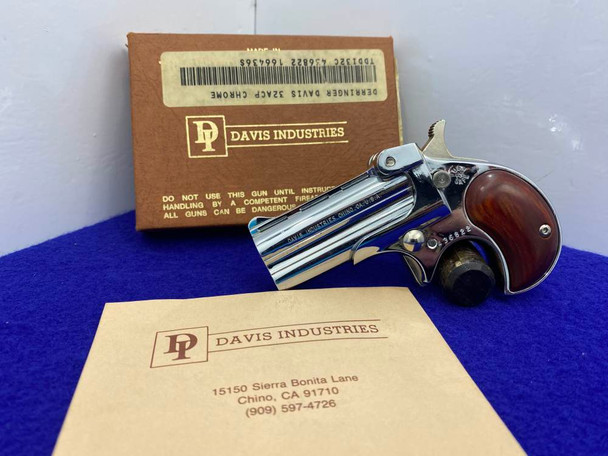 Davis Industries D-32 .32 ACP Chrome 2.4" *COMPACT O/U DERRINGER PISTOL*