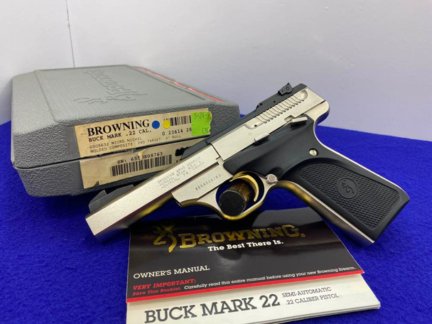1993 Browning Buck Mark Standard URX 22LR 4" *DESIRABLE MICRO NICKEL MODEL*