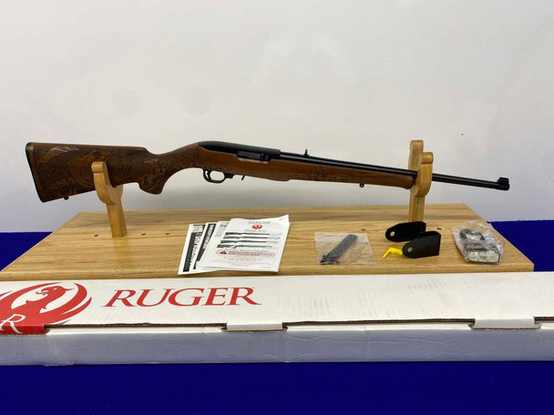 2019 Ruger 10/22 Carbine .22LR Black 18.5" *INCREDIBLE BASS ENGRAVED STOCK*