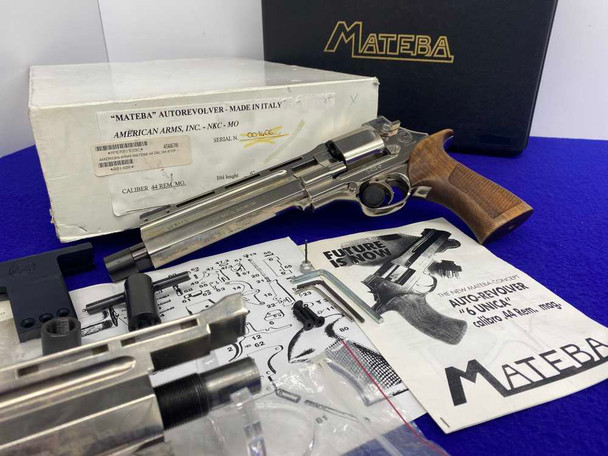 2000 MATEBA Model 6 Unica .44 Mag Nickel *SOUGHT AFTER SEMI-AUTO REVOLVER*